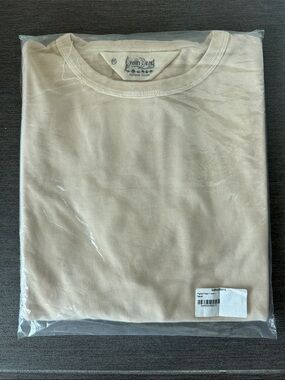 BRAINDEAD PIGMENT PIQUE T-SHIRT - SIZE M NATURAL